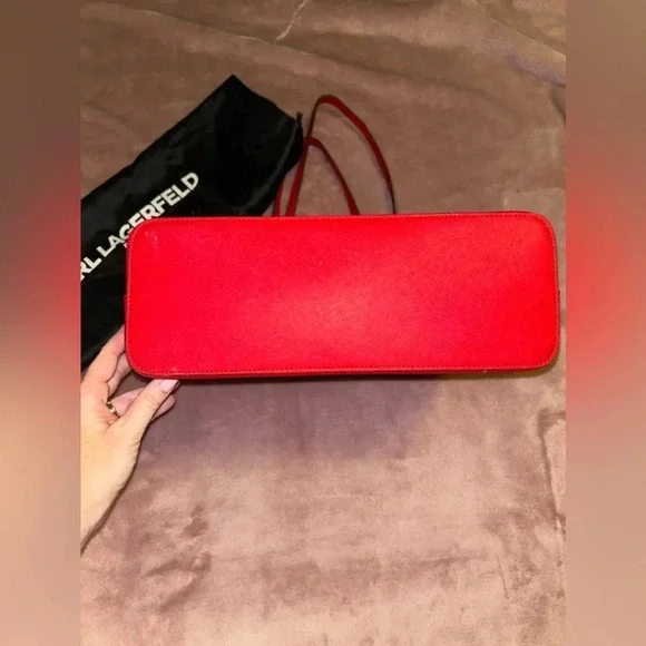 Karl Lagerfeld Red Tote Shoulder Bag - Picture 7 of 7